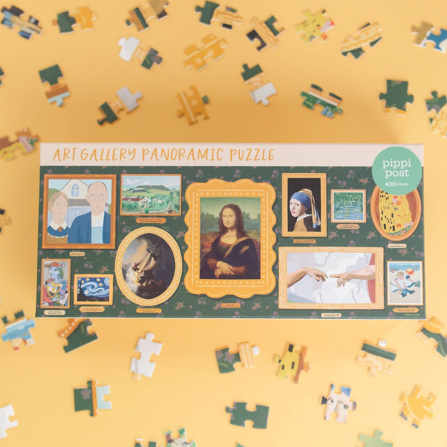 Famous Works of Art - 400 Piece Panoramic Jigsaw Puzzle