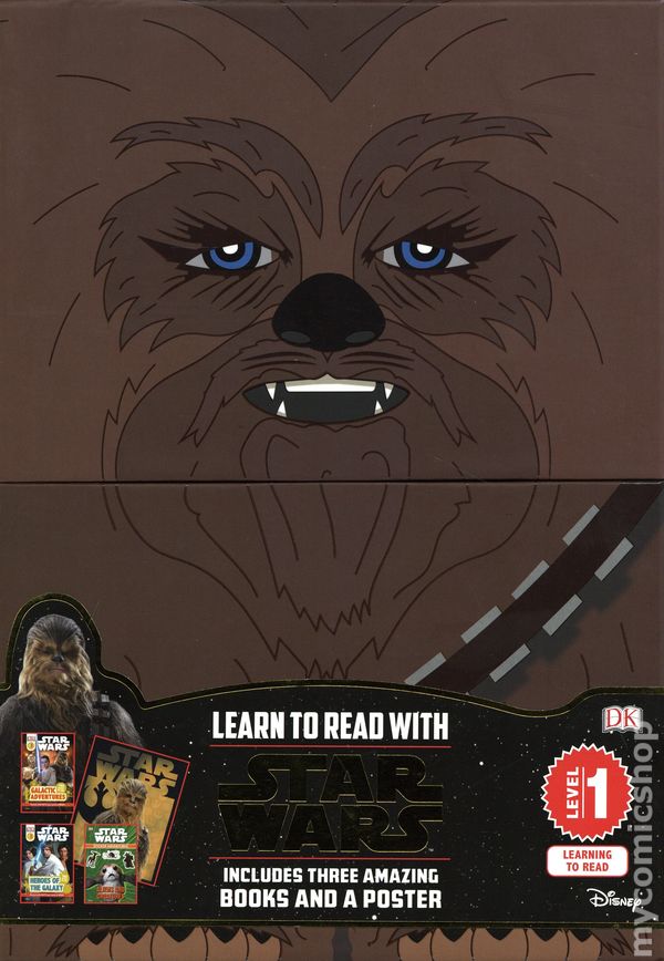 Learn to Read With Star Wars (Level 1, Includes 3 Amazing Books and a Poster) Star Wars book set with Chewbacca illustration on the cover