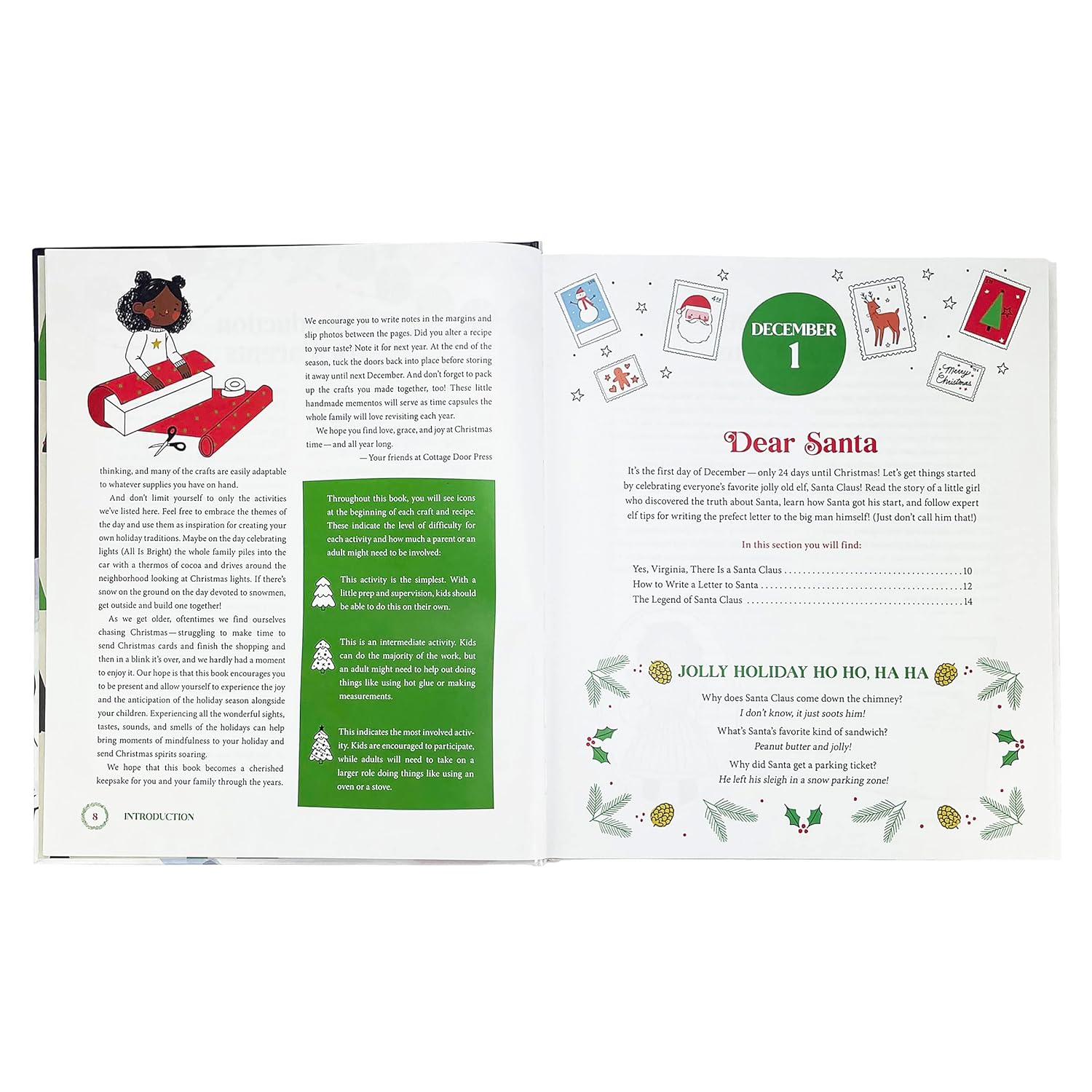 Open page from Counting to Christmas: An Advent Calendar Treasury for December 1st.