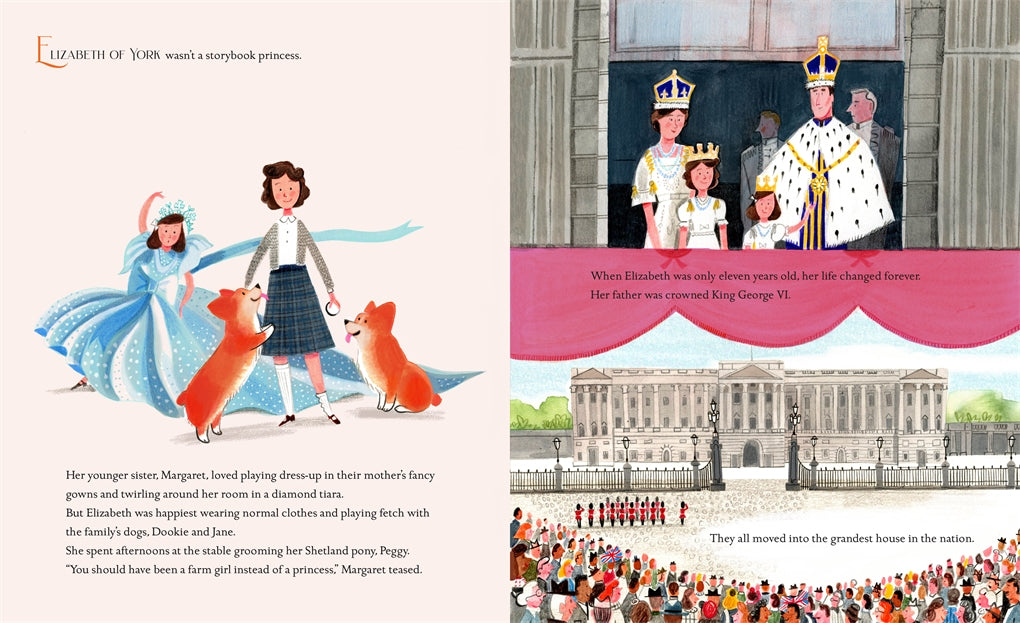 A page from The Corgi and The Queen by Caroline L. Perry.