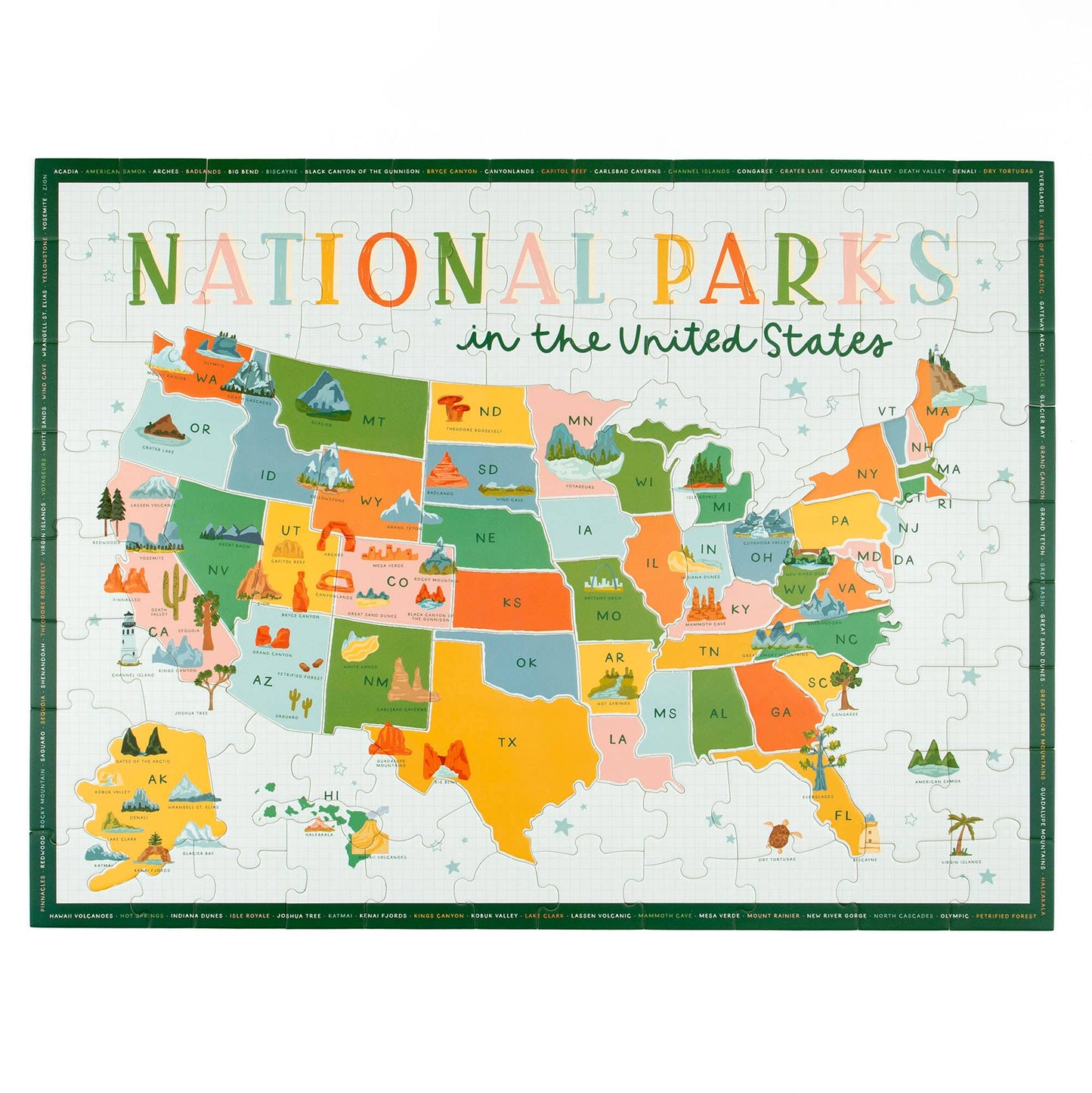 National Parks in the US - 110 Piece Jigsaw Puzzle