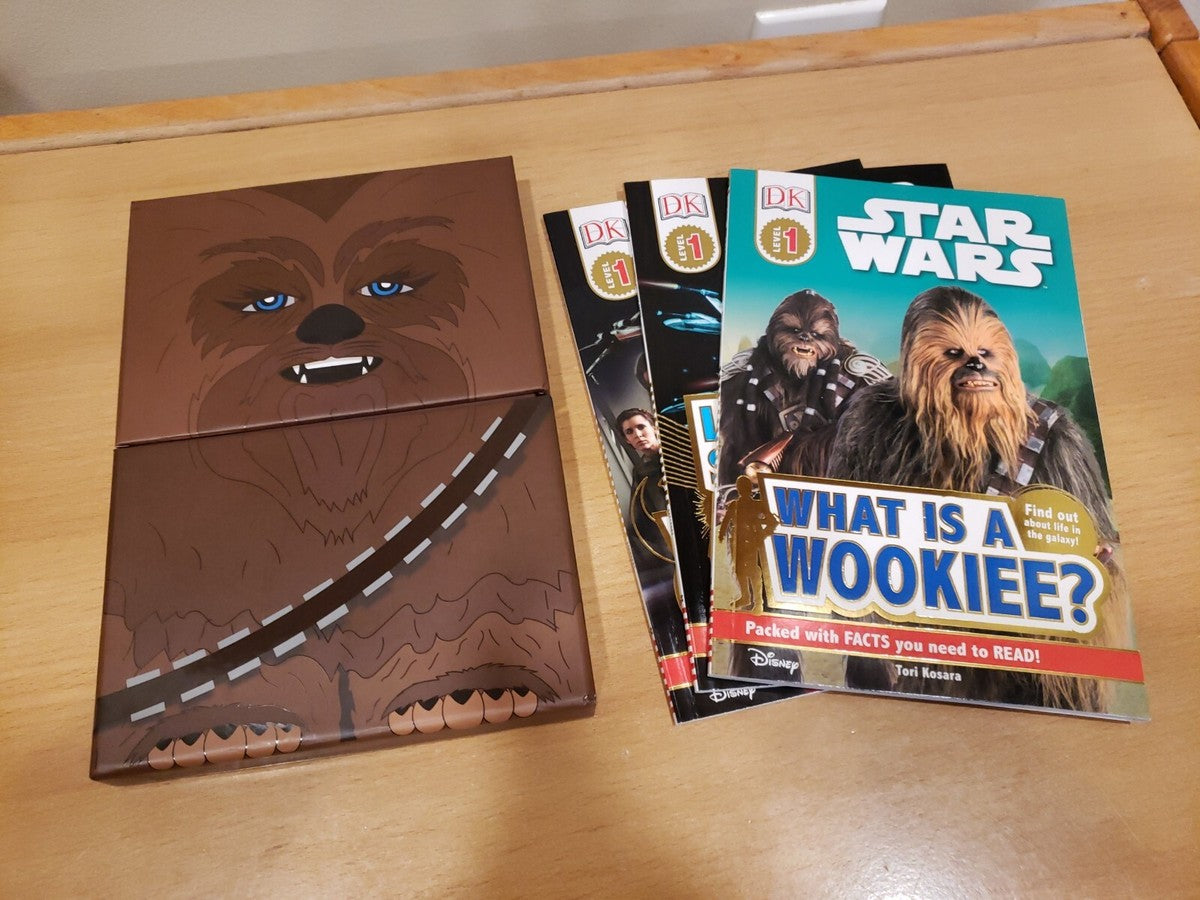 Learn to Read With Star Wars (Level 1, Includes 3 Amazing Books and a Poster) with Star Wars-themed books and a box with Chewbacca design